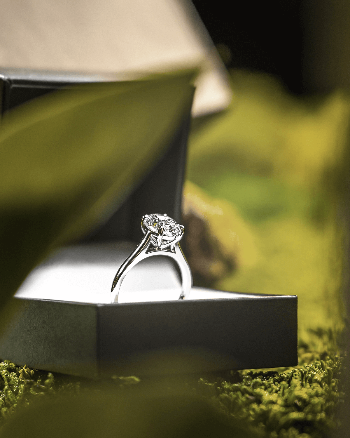 Inspiration board beside a polished ring