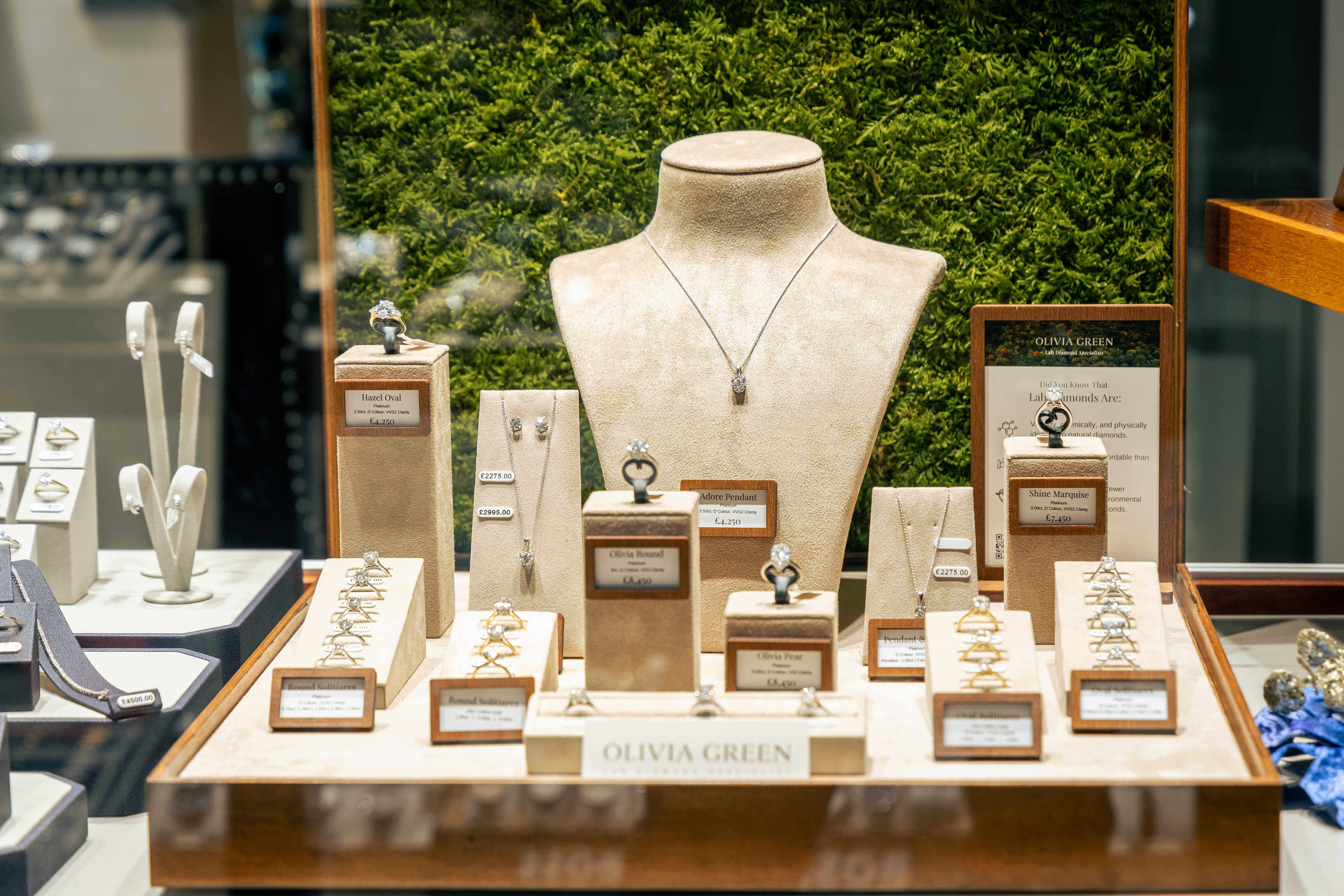 Olivia Green window display on Stonegate in York