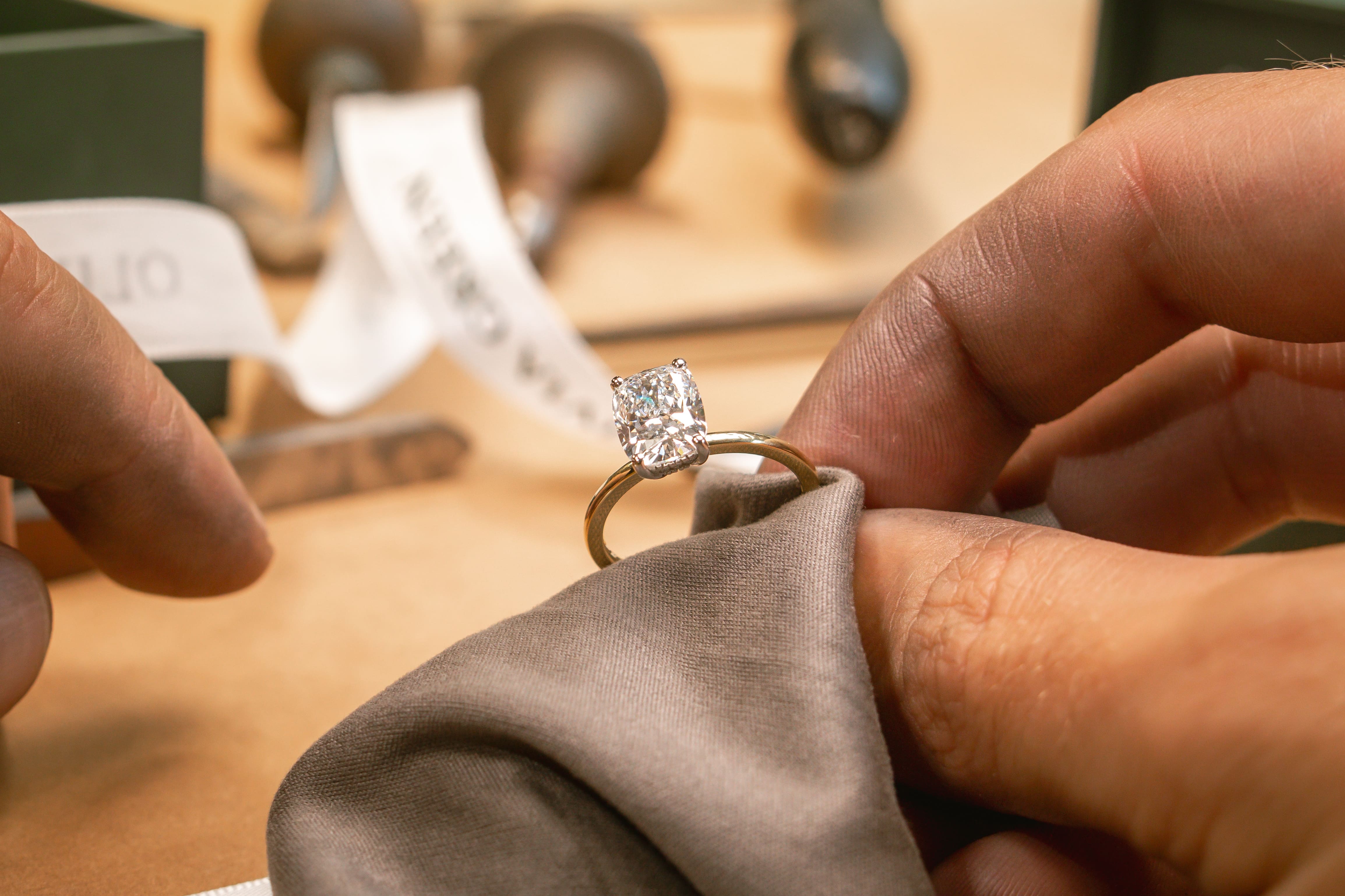 Close-up of texture and finish on a ring