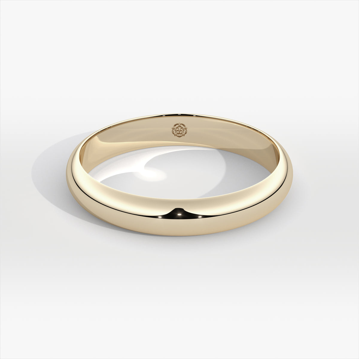4mm D-Shape 9ct Yellow Gold Wedding Ring