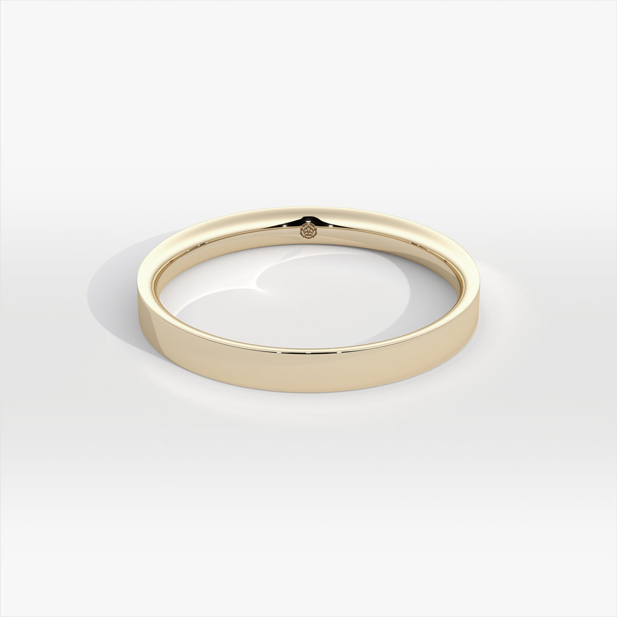 2.5mm Flat Court 9ct Yellow Gold Wedding Ring