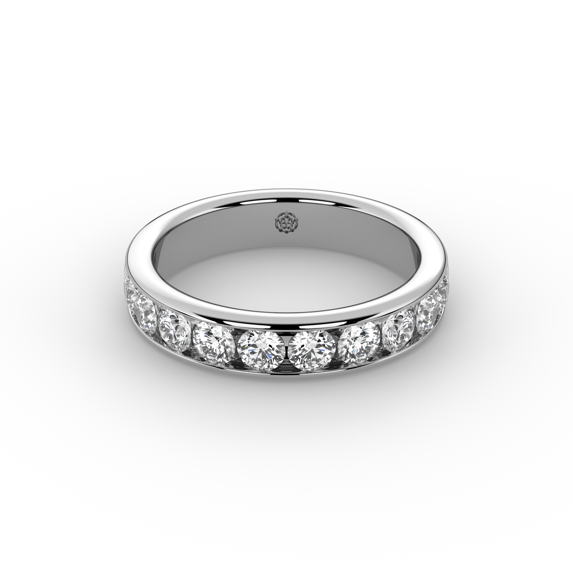 1.00ct Channel Half Set Platinum Diamond Ring