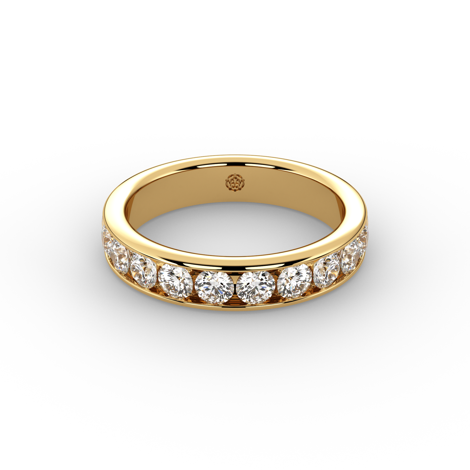 1.00ct Channel Half Set 18ct Yellow Gold Diamond Ring