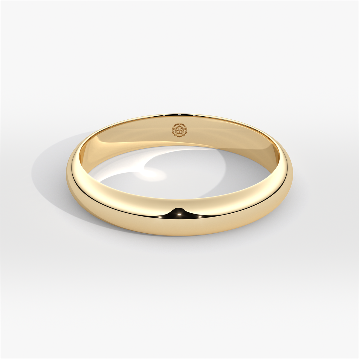 4mm D-Shape 18ct Yellow Gold Wedding Ring
