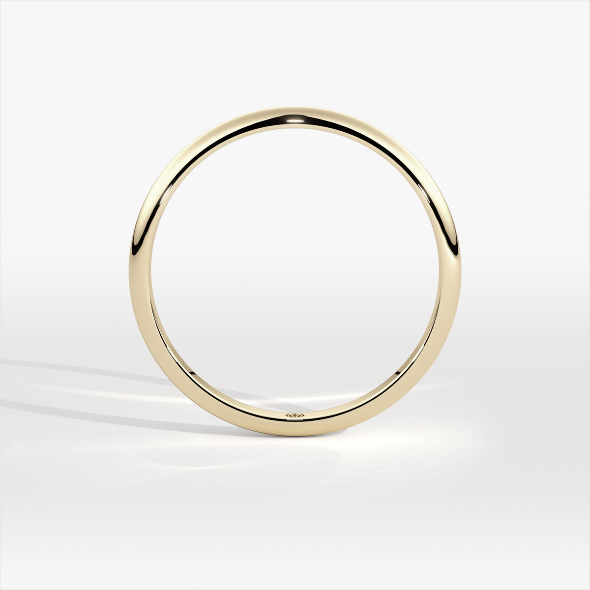 2mm D-Shape 9ct Yellow Gold Wedding Ring