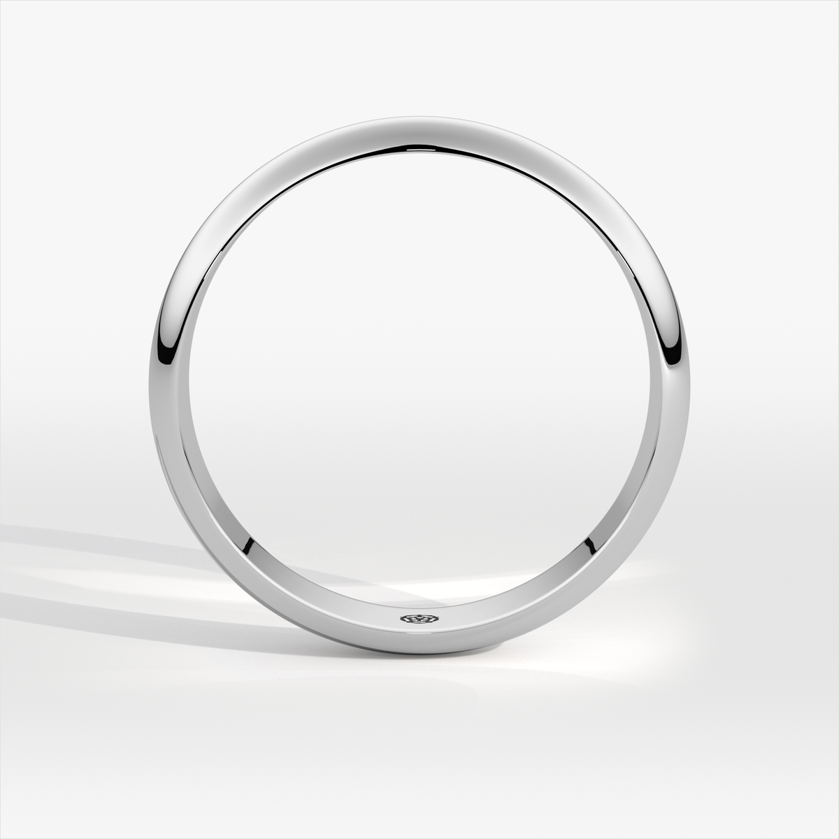 5mm D-Shape Platinum Wedding Ring
