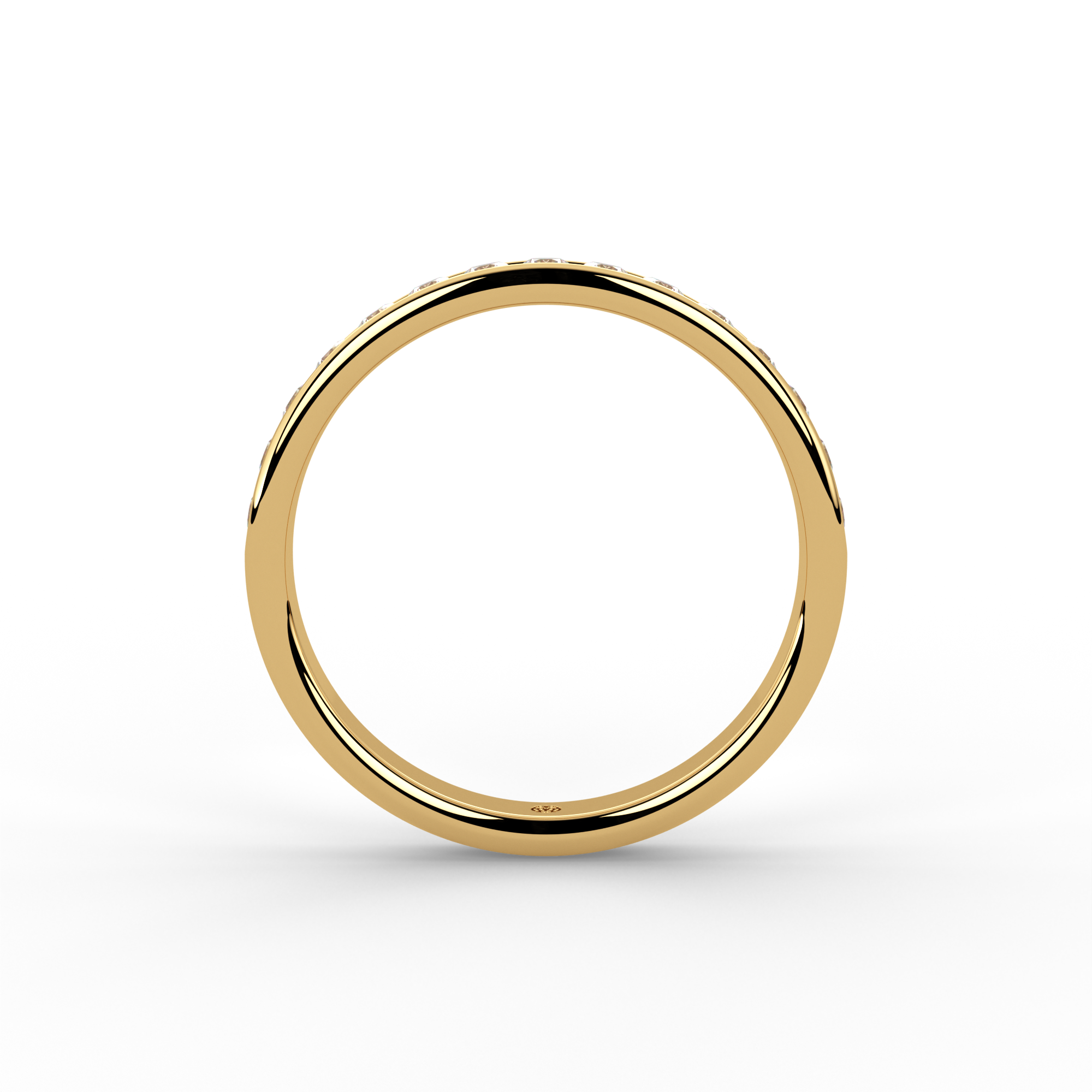 0.33ct Channel Half Set Diamond Ring Gold