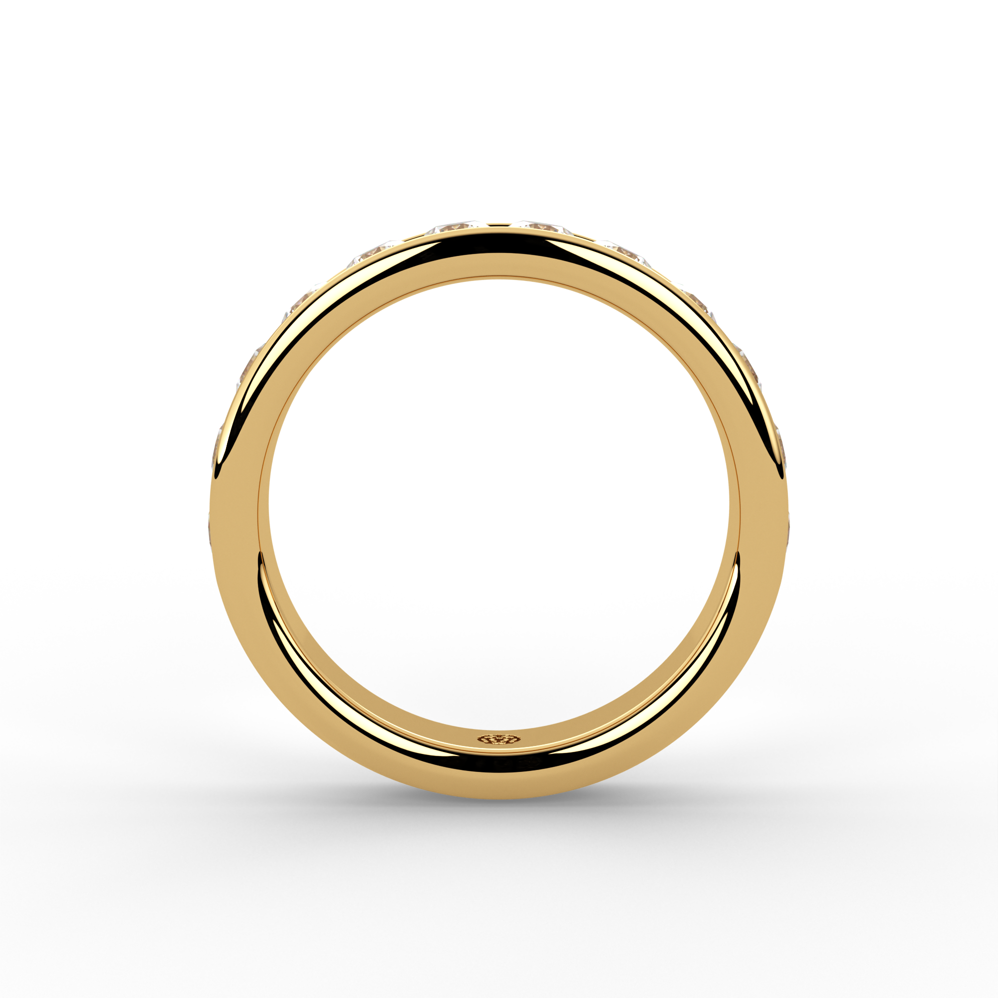 1.00ct Channel Half Set 18ct Yellow Gold Diamond Ring