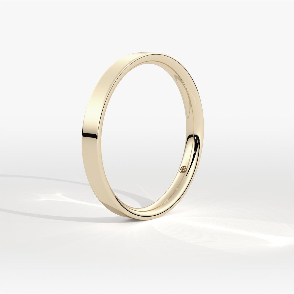 2.5mm Flat Court 9ct Yellow Gold Wedding Ring
