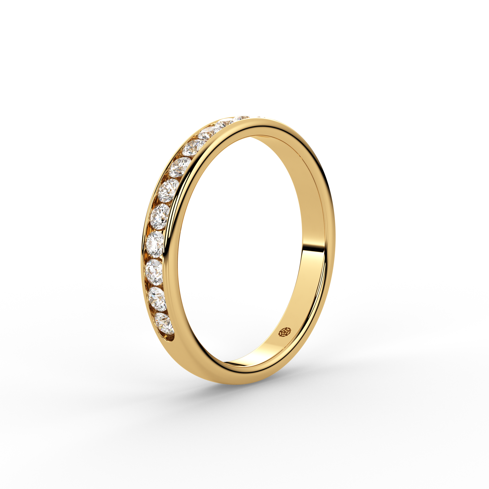 0.33ct Channel Half Set Diamond Ring Gold