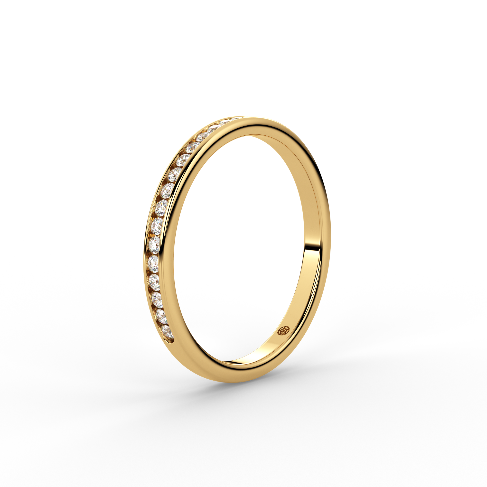 0.15ct Channel Half Set 18ct Yellow Gold Diamond Ring