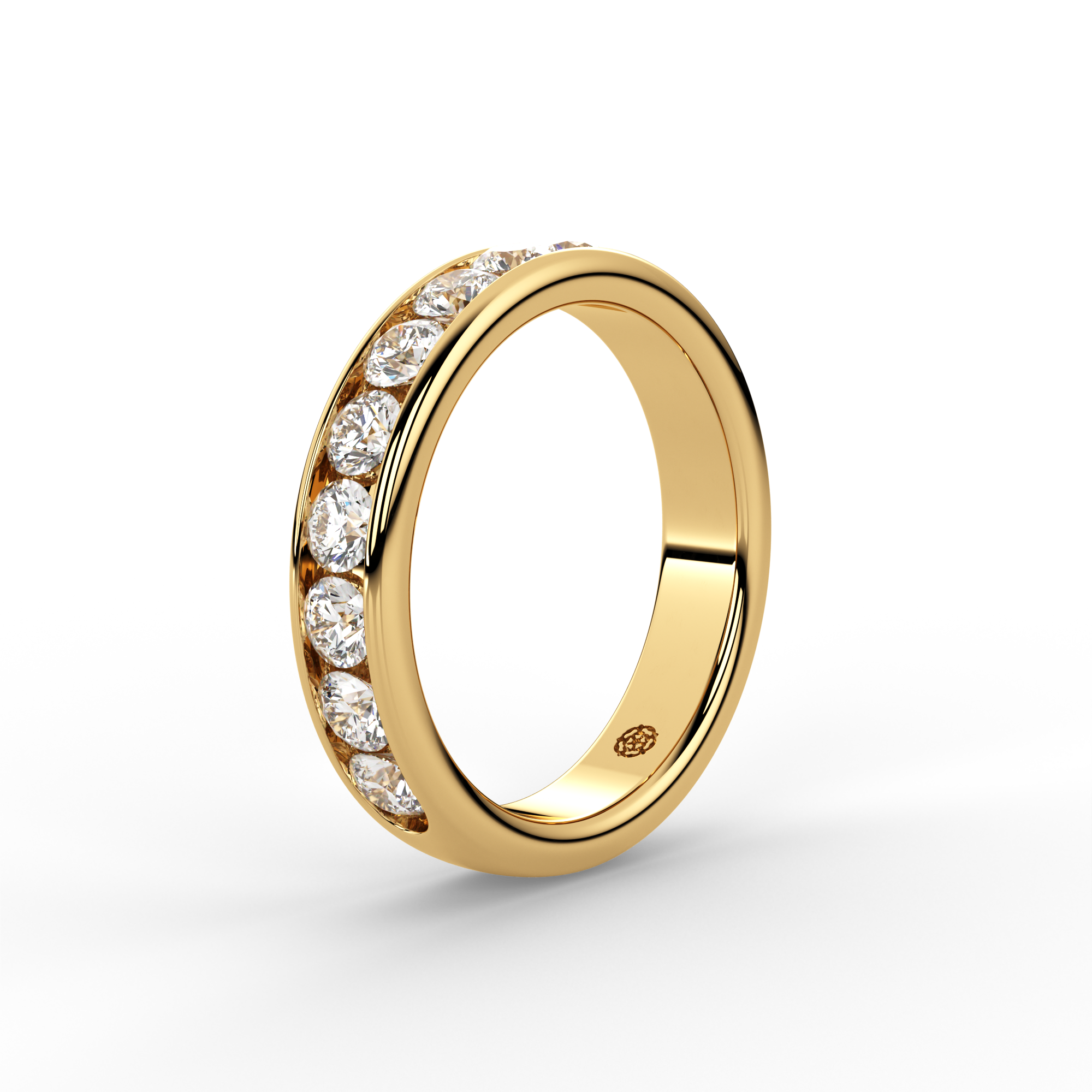 1.00ct Channel Half Set 18ct Yellow Gold Diamond Ring