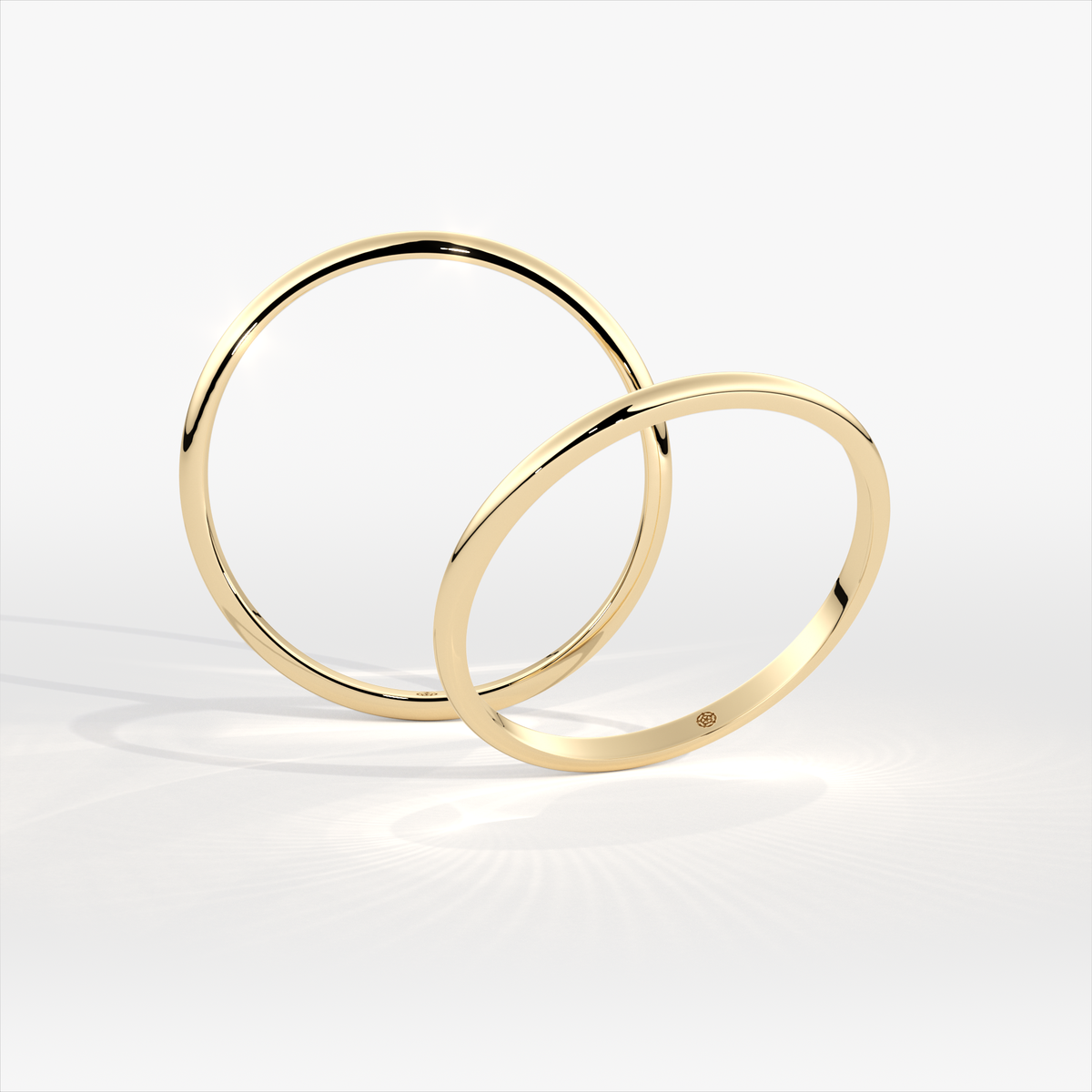 1.5mm D-Shape 18ct Yellow Gold Wedding Ring