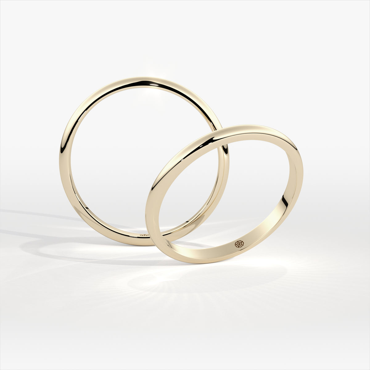 2mm D-Shape 9ct Yellow Gold Wedding Ring