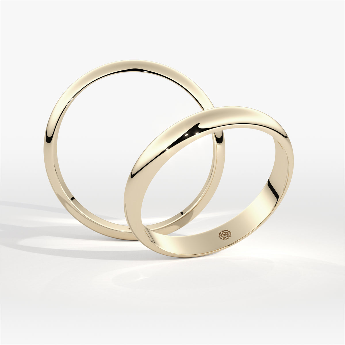 4mm D-Shape 9ct Yellow Gold Wedding Ring