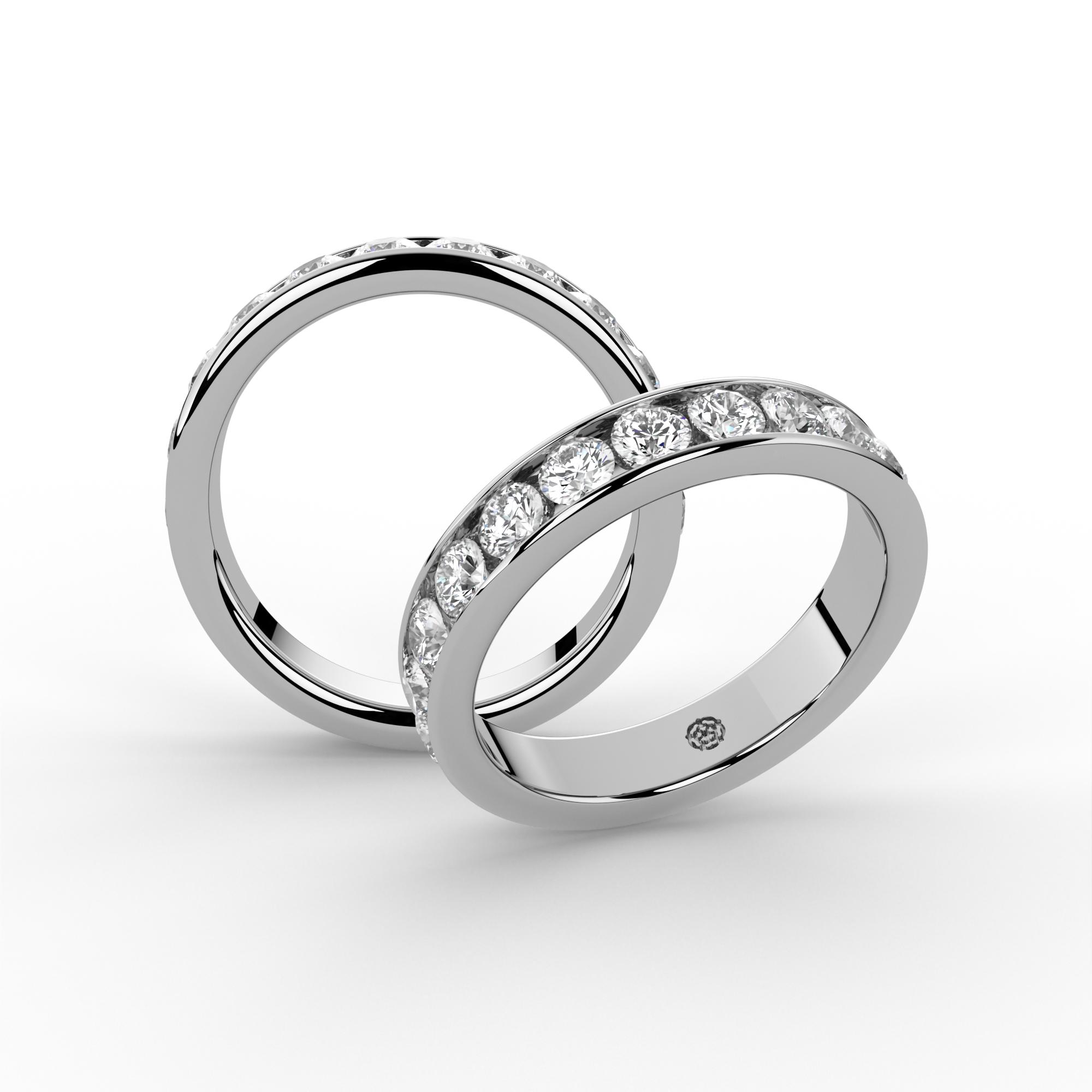1.00ct Channel Half Set Platinum Diamond Ring