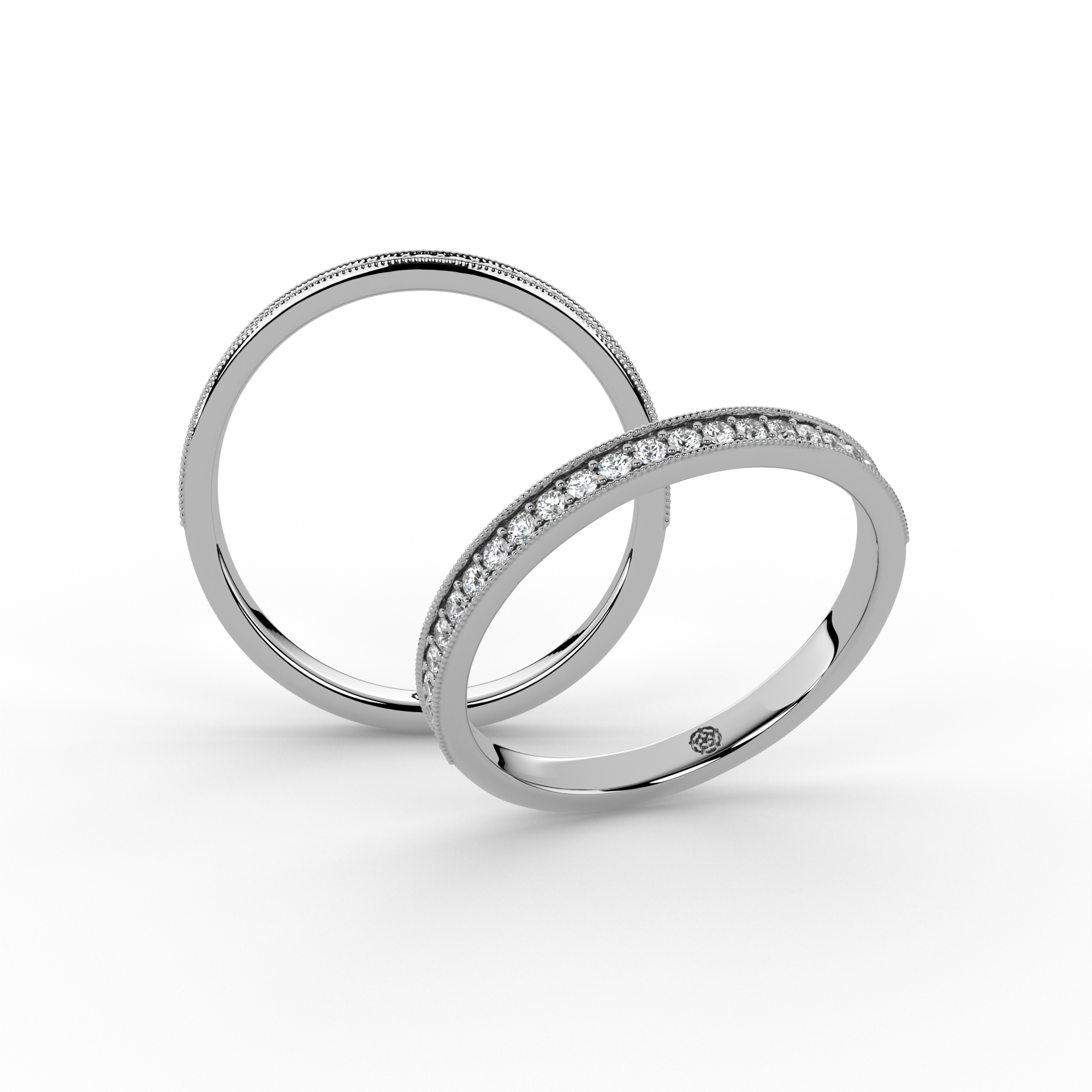 0.15ct Milgrain Half Set Diamond Ring