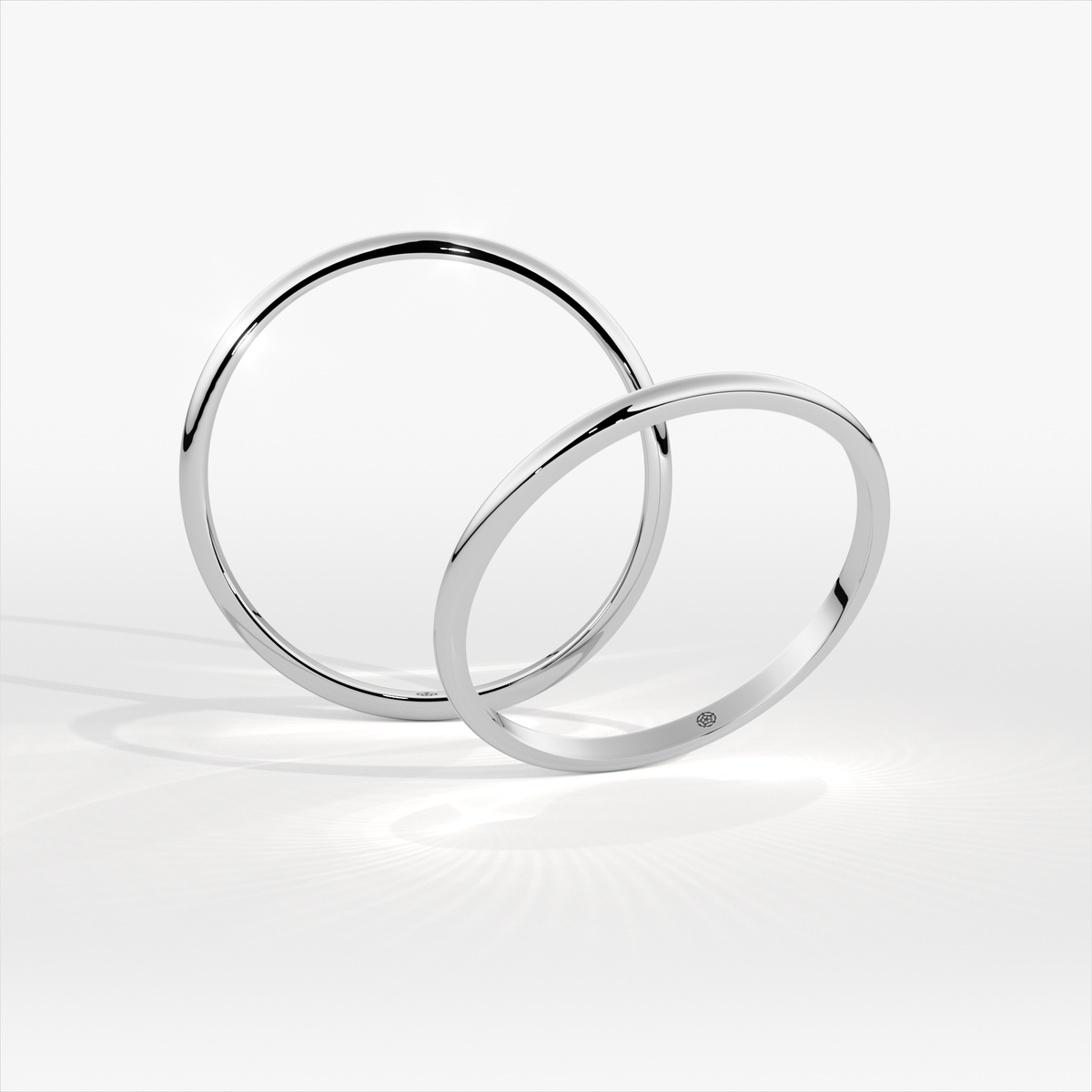1.5mm D-Shape Platinum Wedding Ring