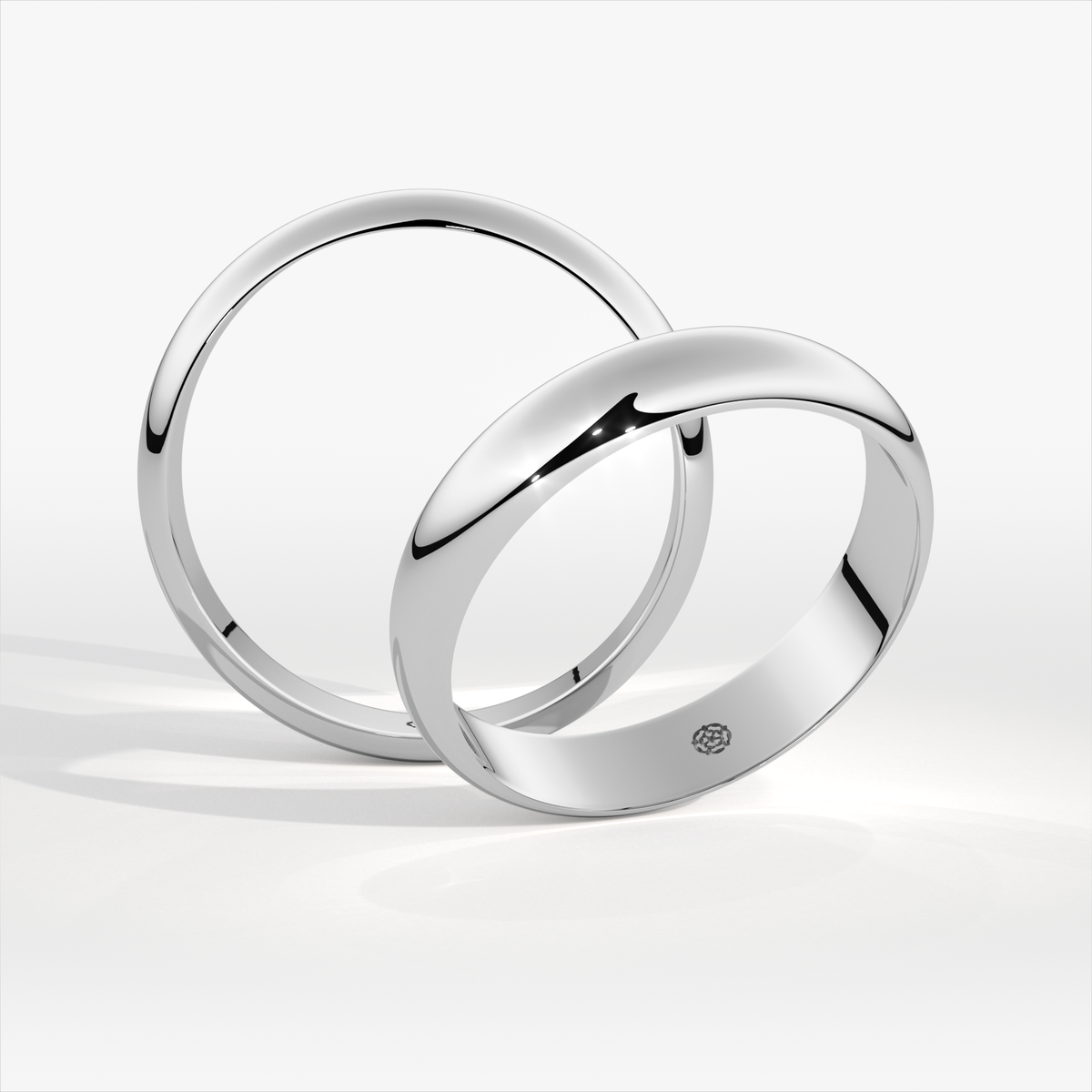 5mm D-Shape Platinum Wedding Ring