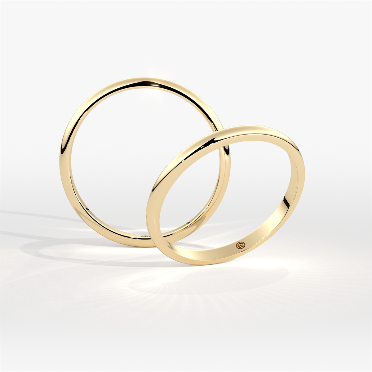 2mm D-Shape 18ct Yellow Gold Wedding Ring