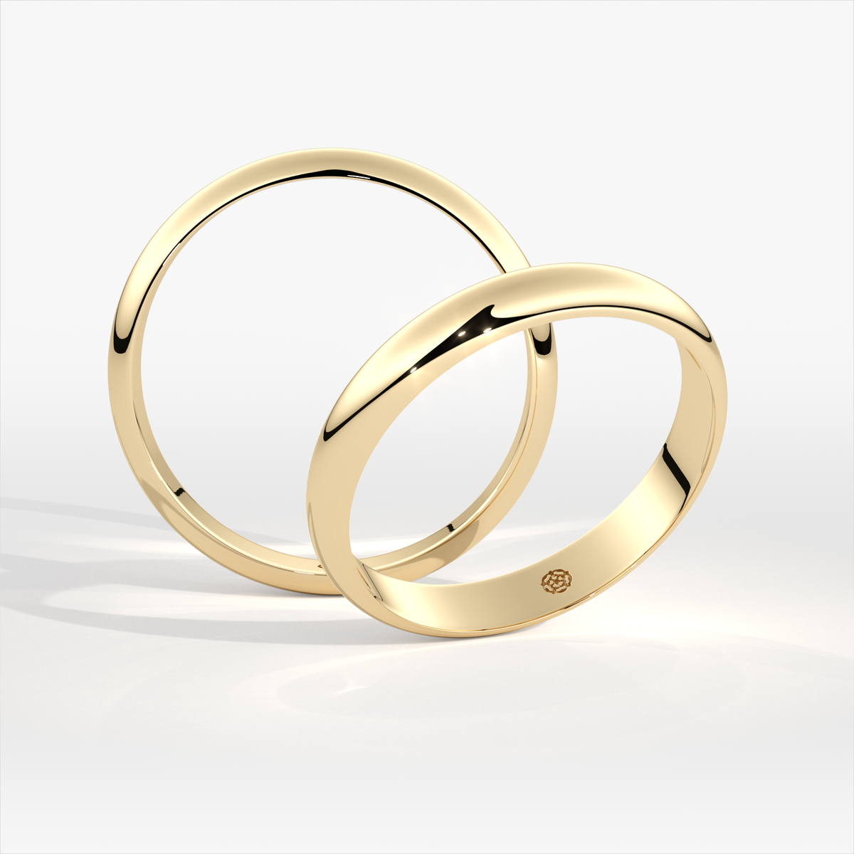 4mm D-Shape 18ct Yellow Gold Wedding Ring