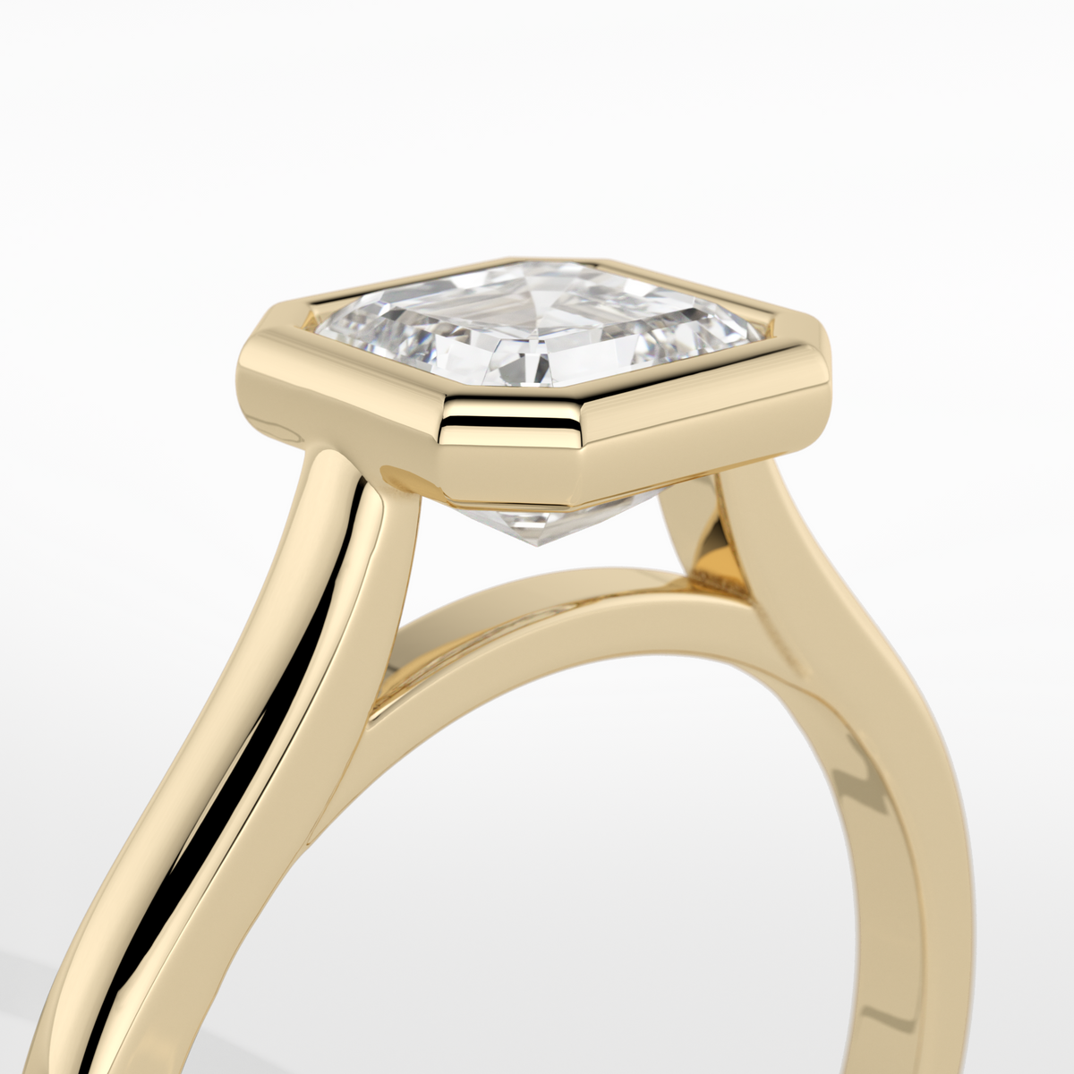 New-Bezel Asscher 1ct 18YG