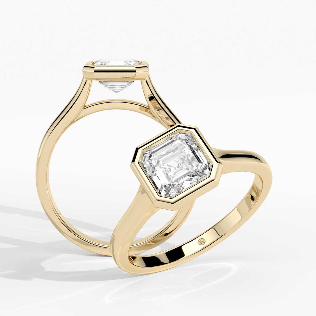 New-Bezel Asscher 1ct 18YG