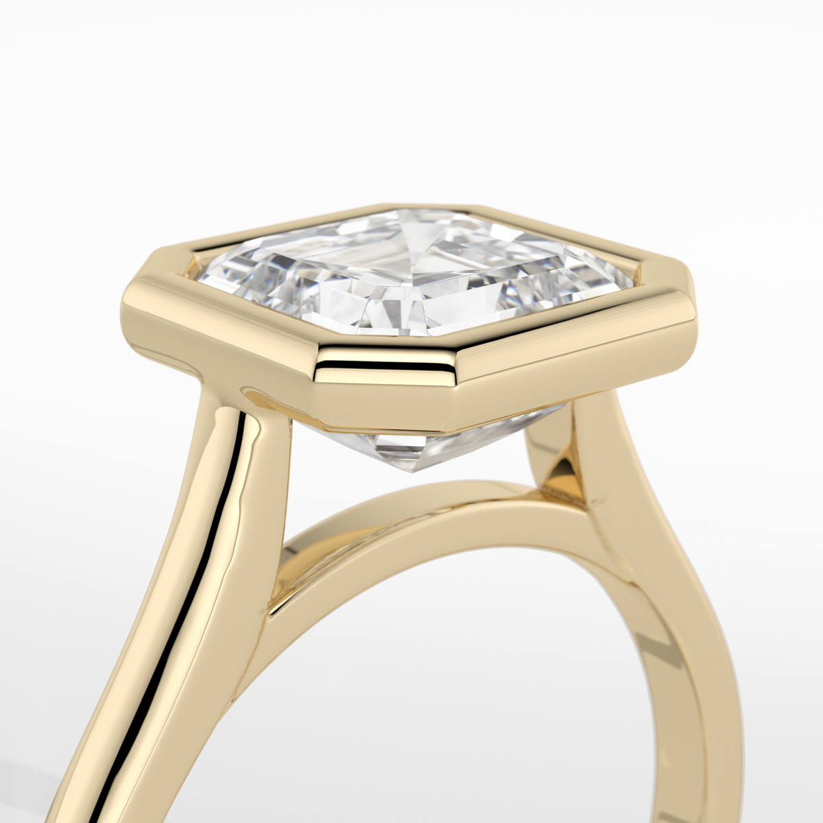 New-Bezel Asscher 2ct 18YG