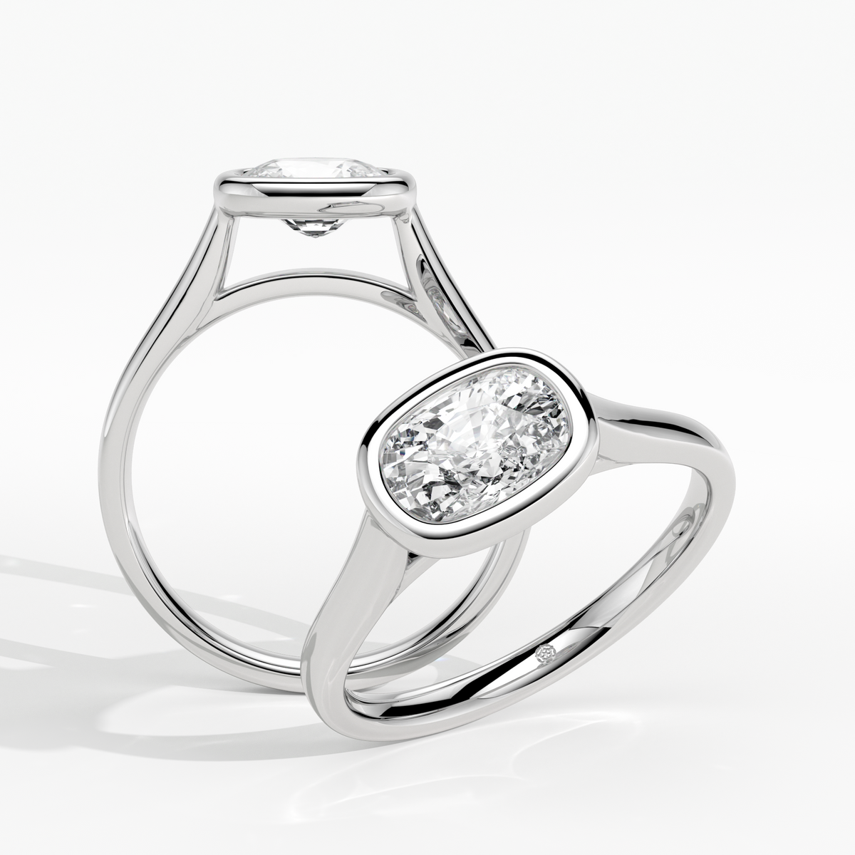 New-Bezel Cushion Landscape 1ct PL