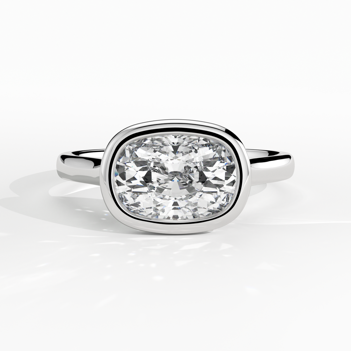 New-Bezel Cushion Landscape 2ct PL