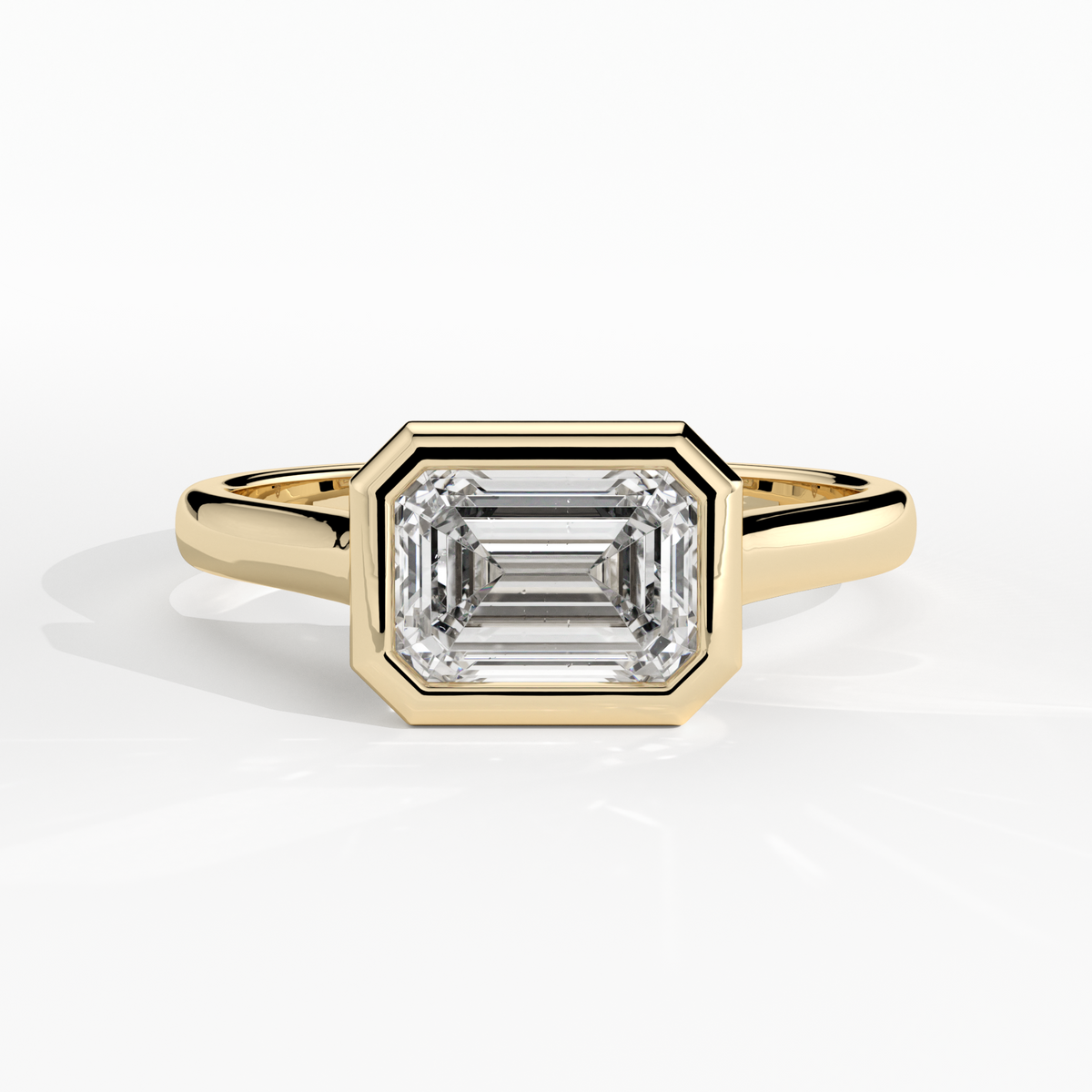 New-Bezel Emerald Landscape 1ct 18YG