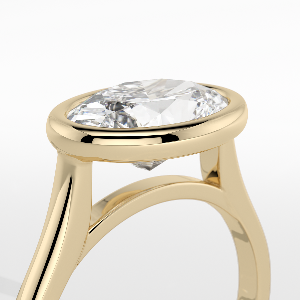 New-Bezel Oval Landscape 2ct 18YG