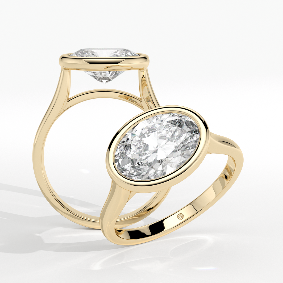 New-Bezel Oval Landscape 2ct 18YG