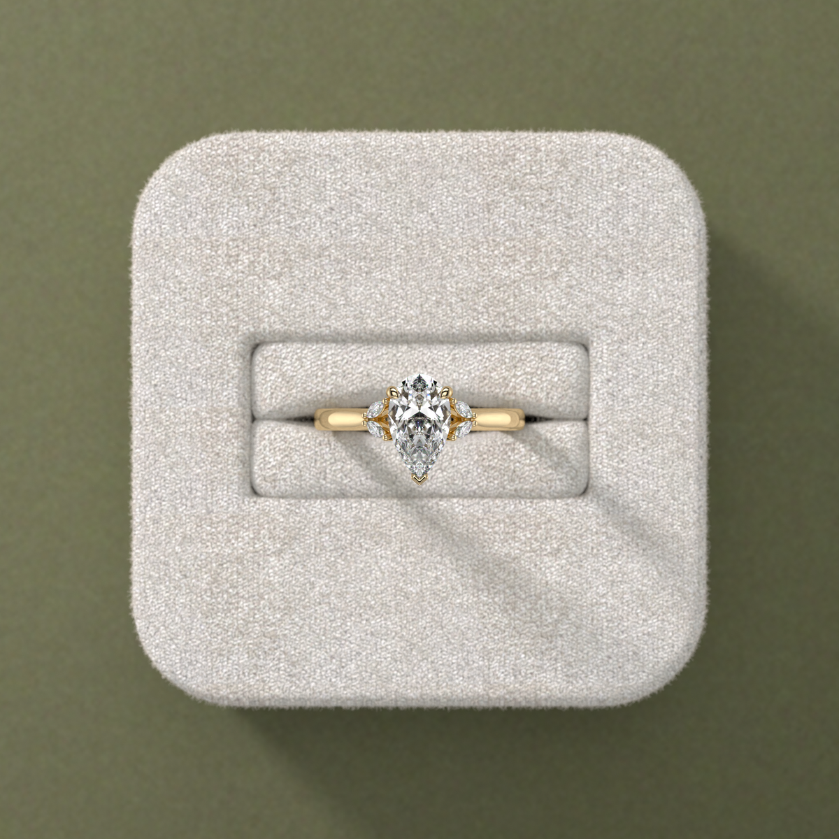 New-Duala Pear 1ct 18YG