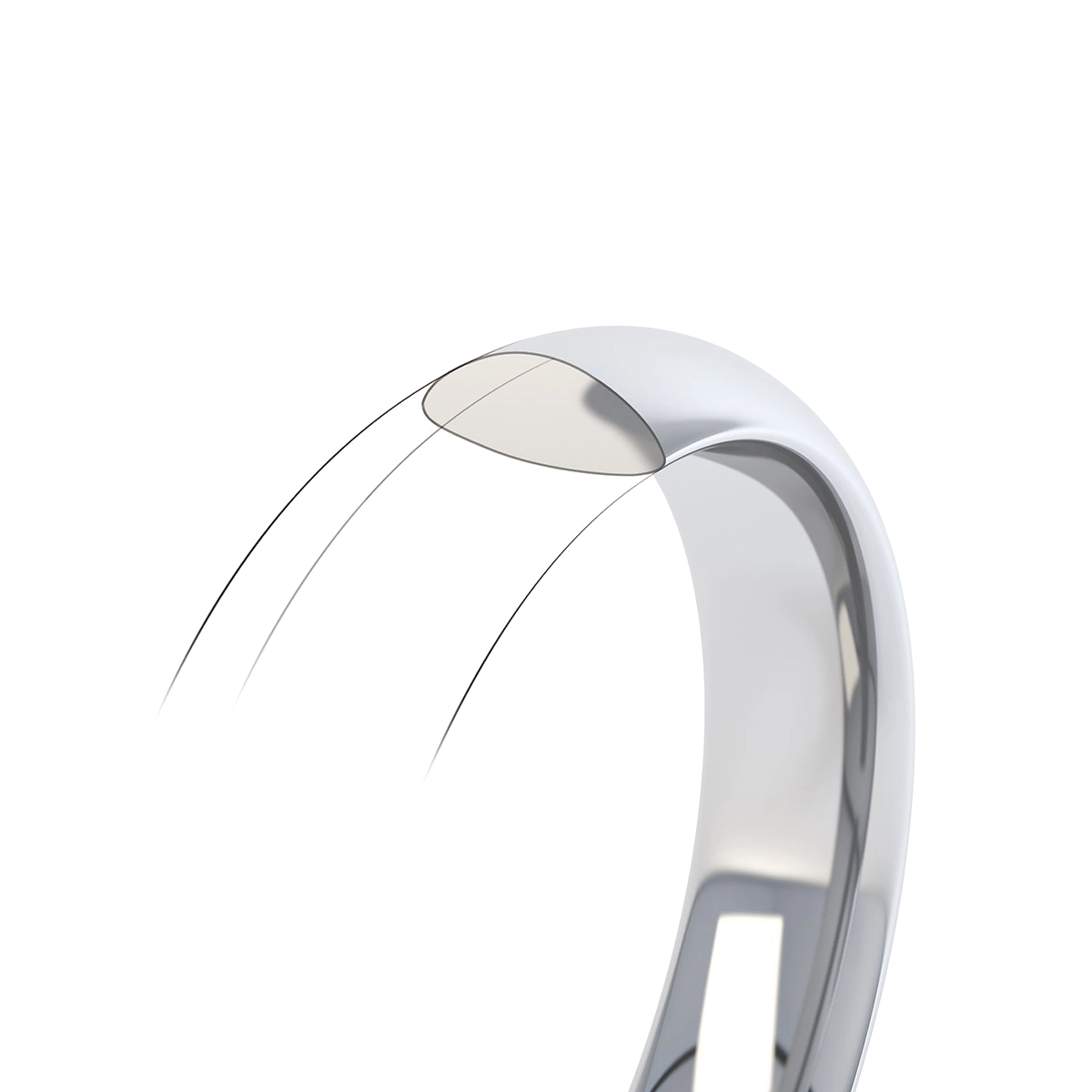 3mm Soft Court Platinum Wedding Ring