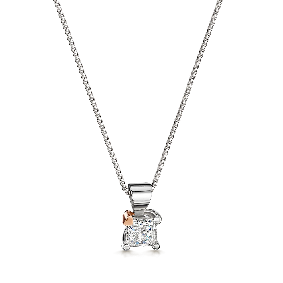 Sweetheart (Princess) Diamond Pendant