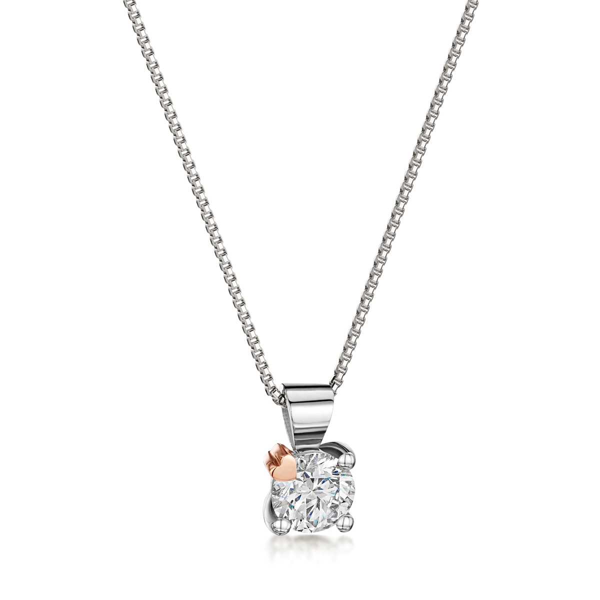 Sweetheart Round Diamond Pendant