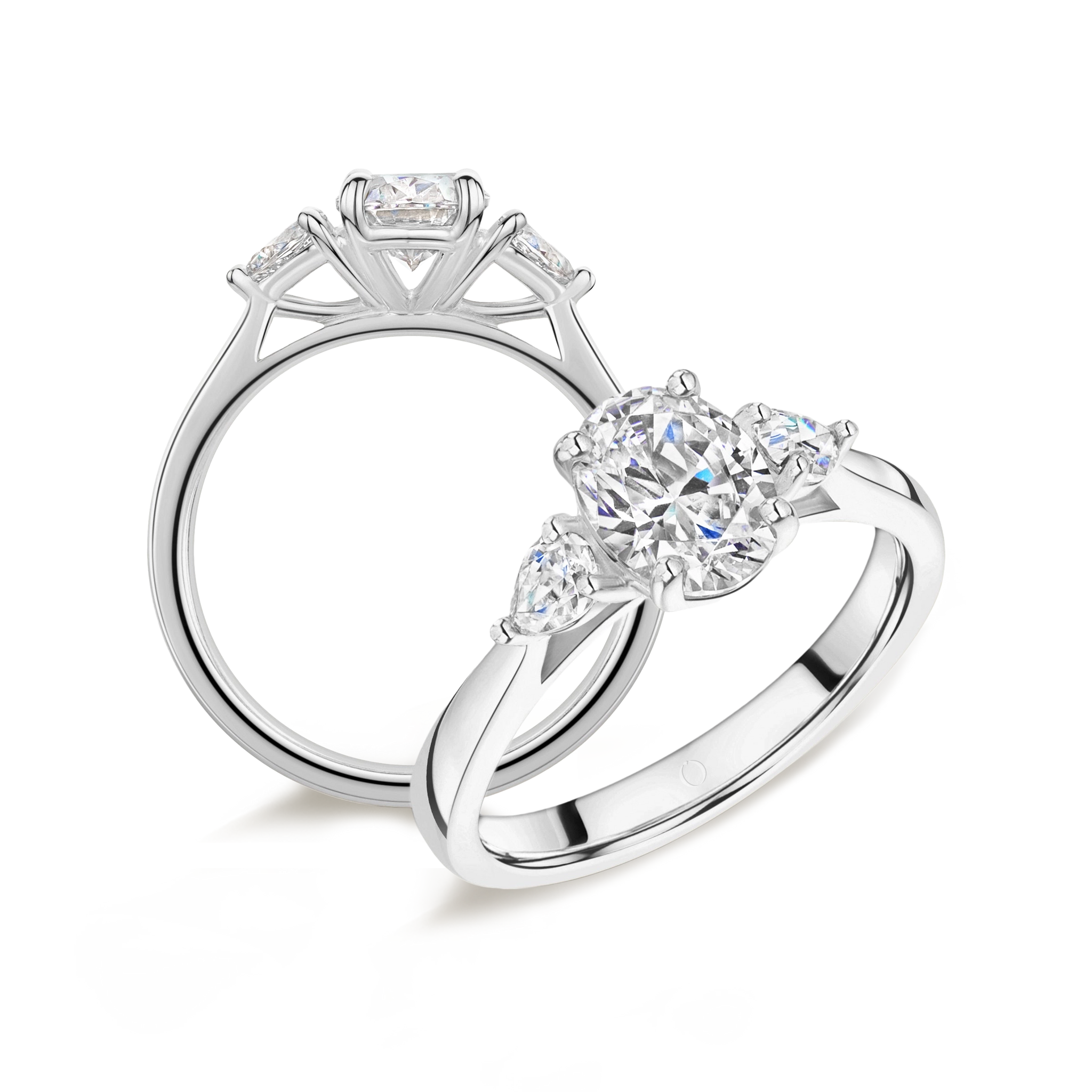 Hazel Oval Cut Platinum Lab Diamond Engagement Ring | Olivia Green |