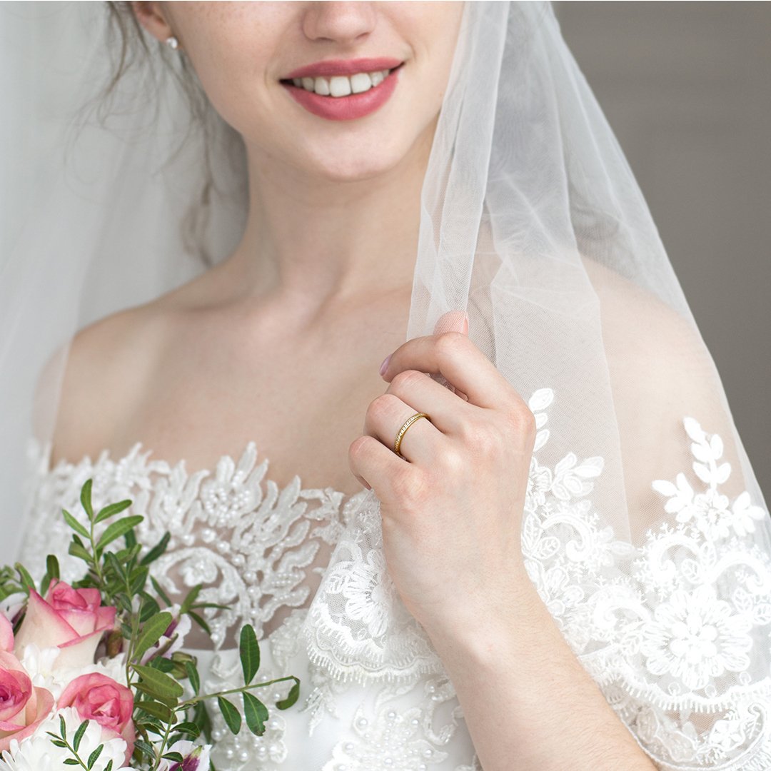 0.15ct Channel Half Set 18ct Yellow Gold Diamond Ring