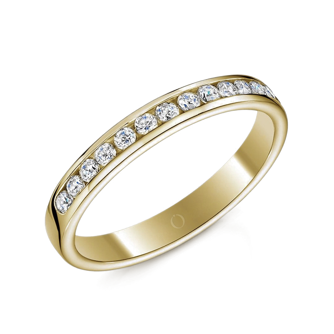 0.33ct Channel Half Set Diamond Ring Gold