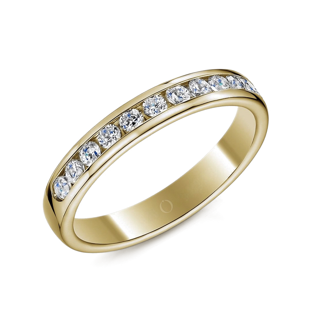 0.50ct Channel Half Set Diamond Ring Gold