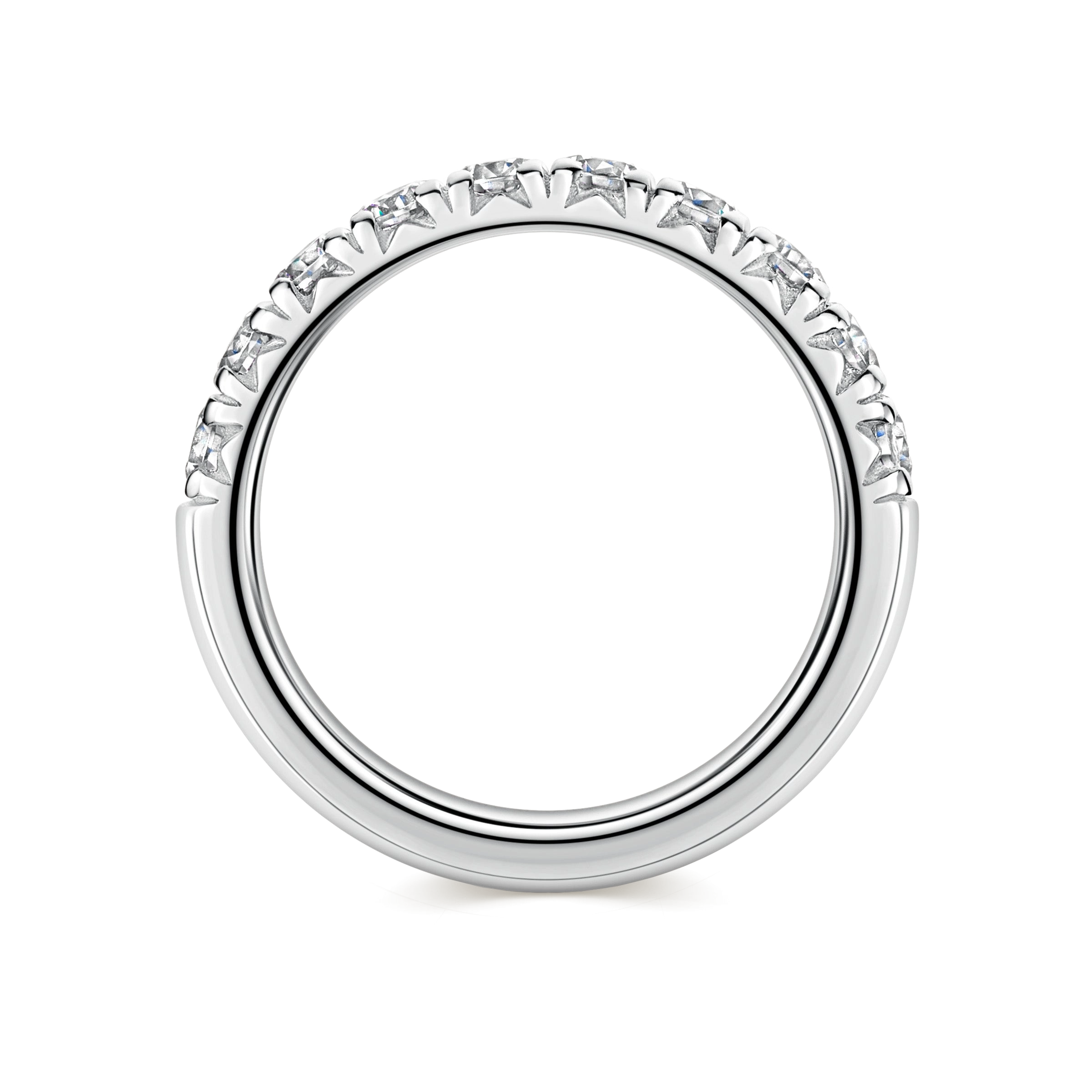 1.00ct Pave Half Set Diamond Ring