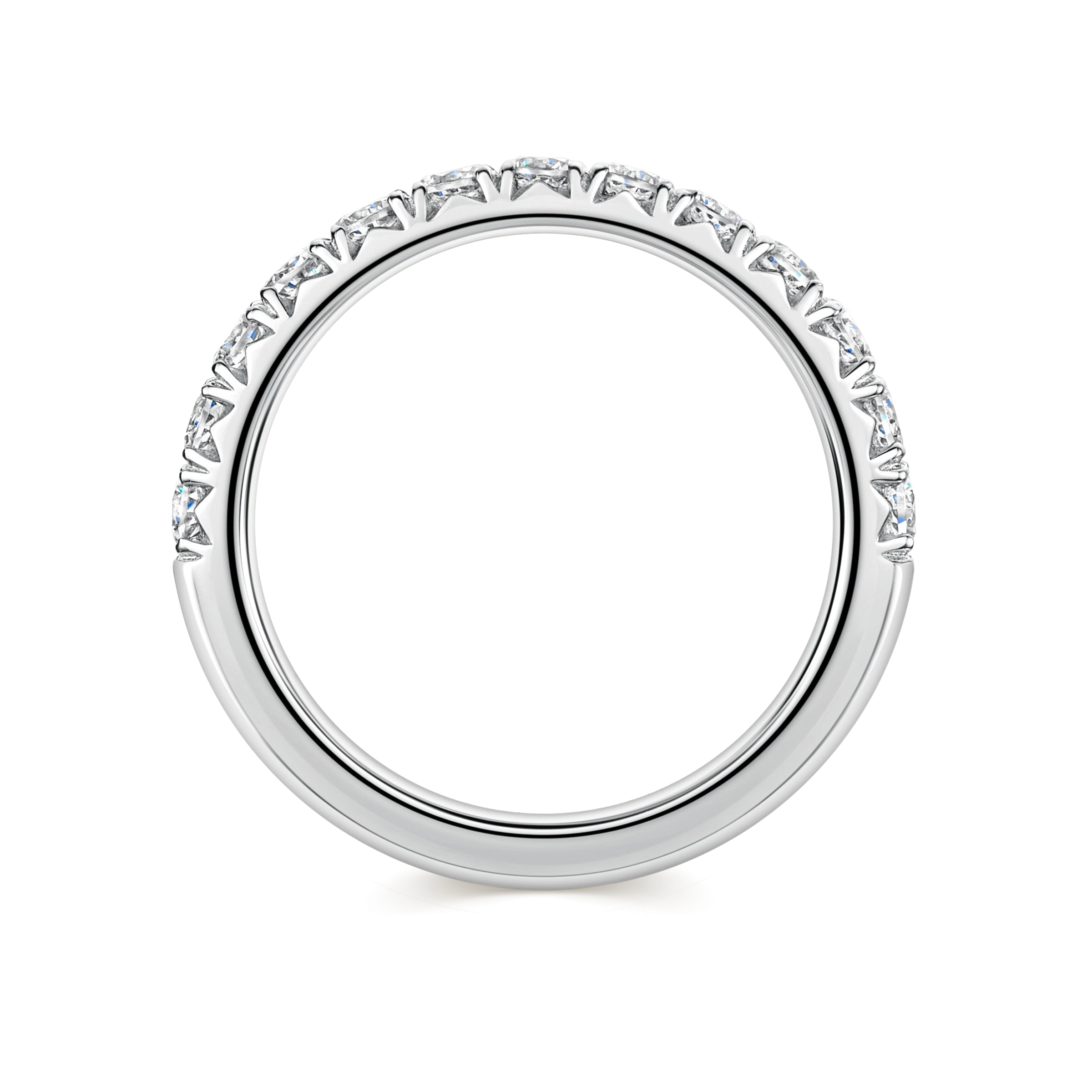 0.75ct Pave Half Set Diamond Ring