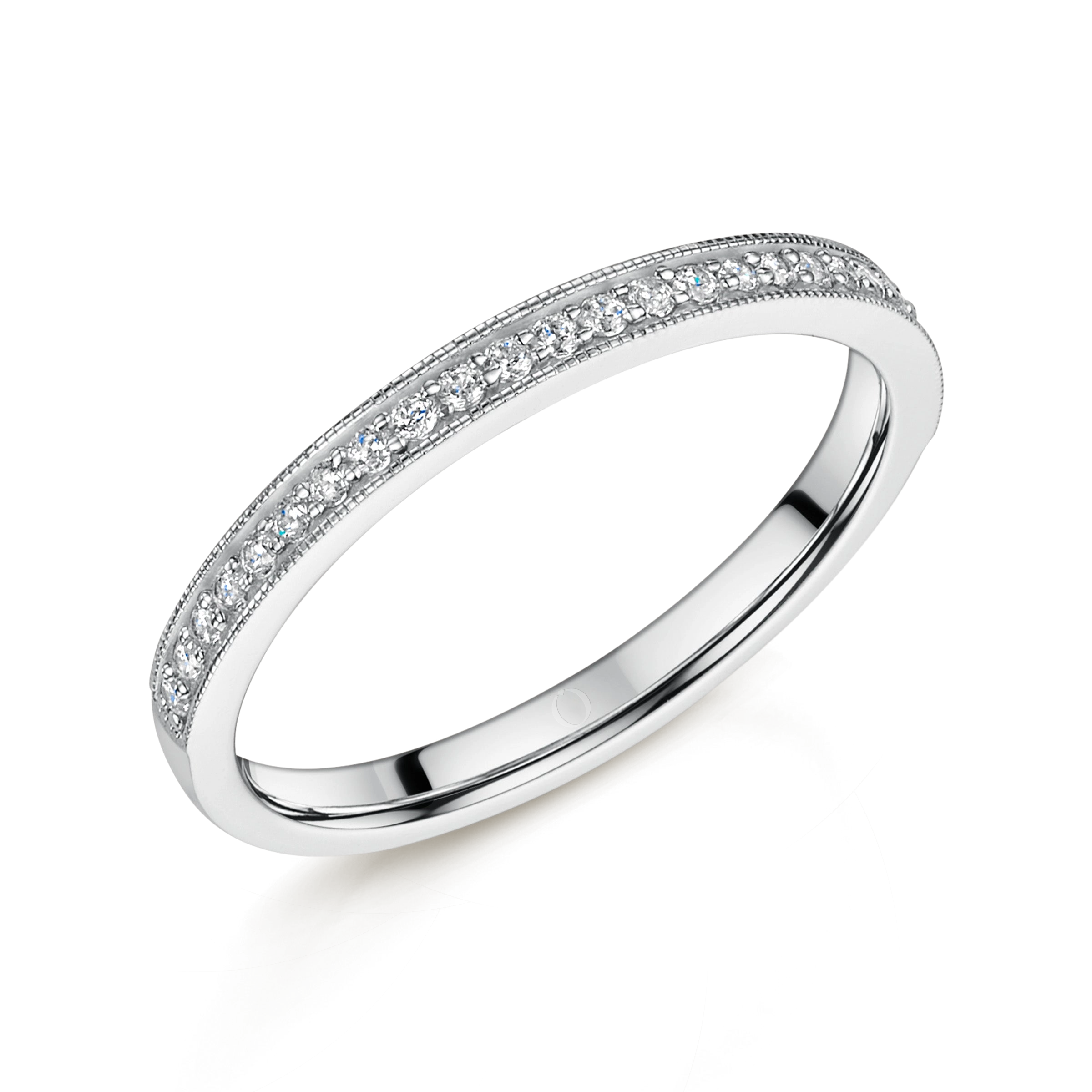 0.15ct Milgrain Half Set Diamond Ring