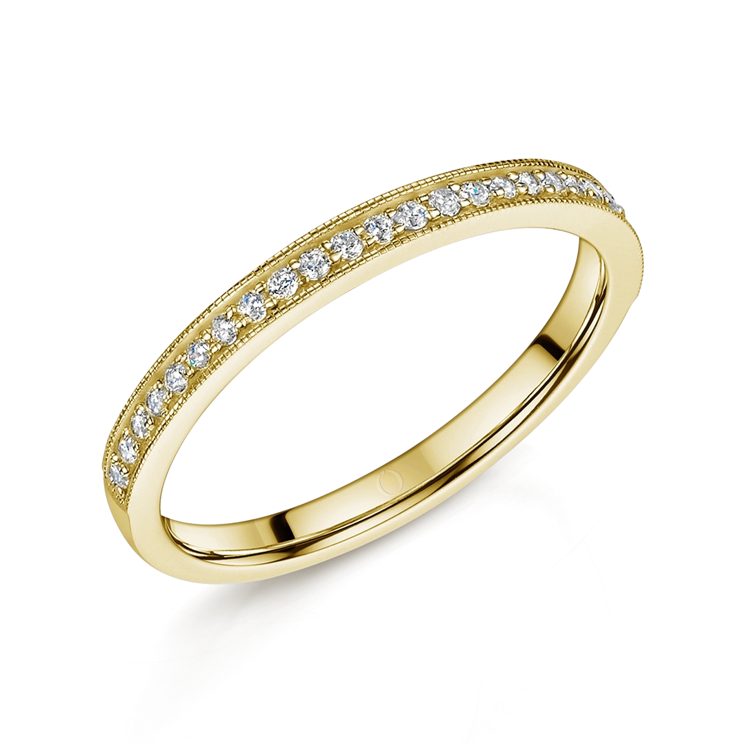 0.15ct Milgrain Half Set Diamond Ring