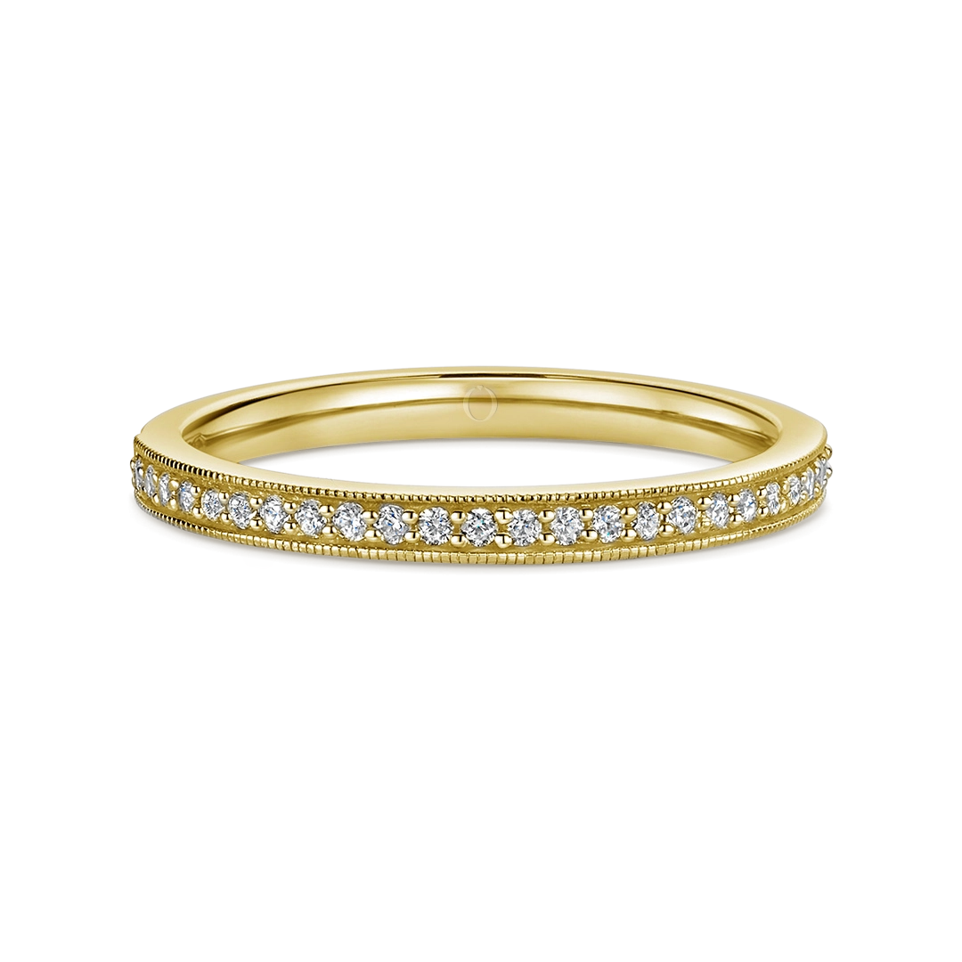 0.15ct Milgrain Half Set Diamond Ring