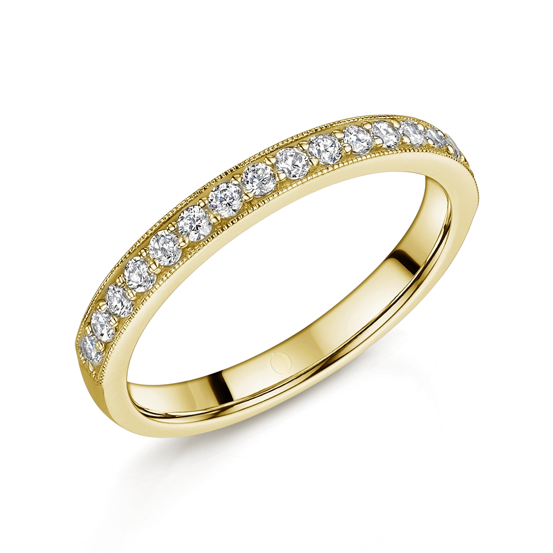 0.25ct Milgrain Half Set Diamond Ring