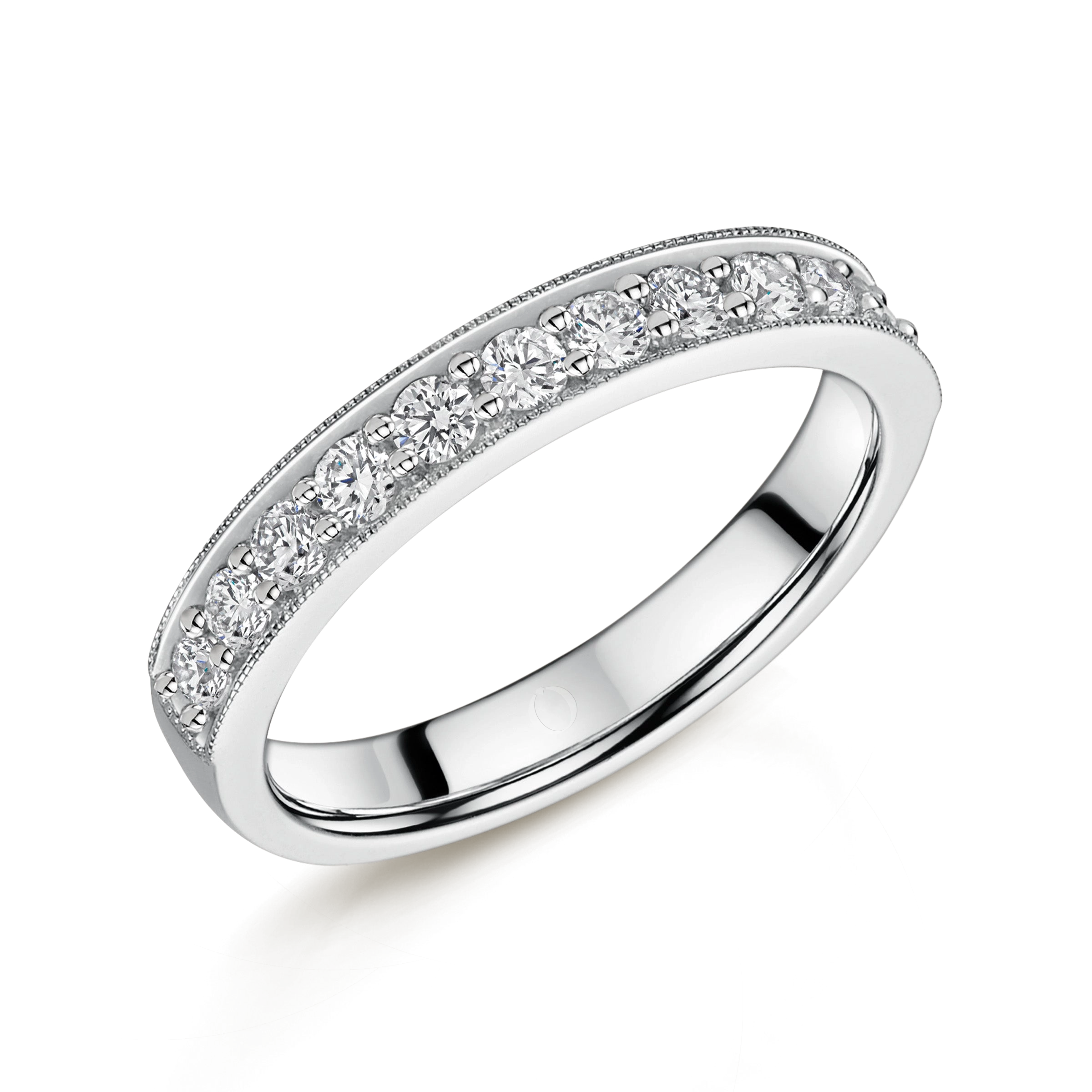 0.50ct Milgrain Half Set Diamond Ring