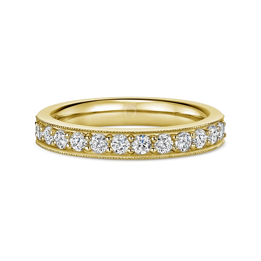 0.50ct Milgrain Half Set Diamond Ring Gold