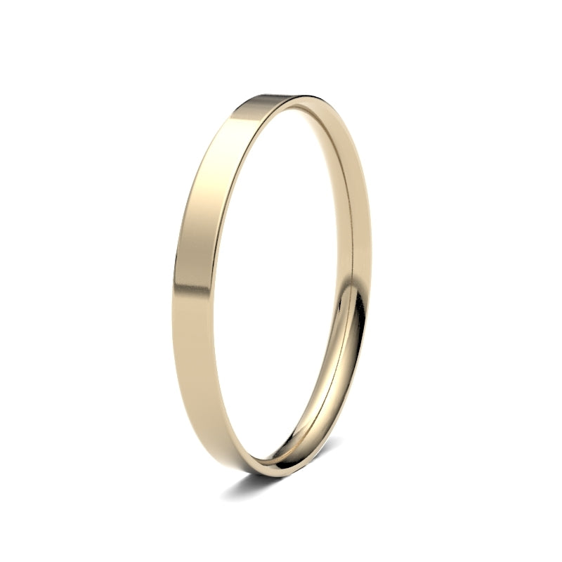 3mm Flat Court 18ct Yellow Gold Wedding Ring